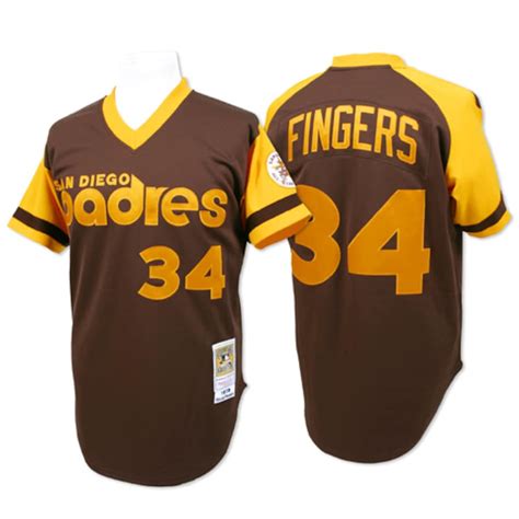 Mitchell & Ness 1978 Rollie Fingers San Diego Padres Brown Authentic ...