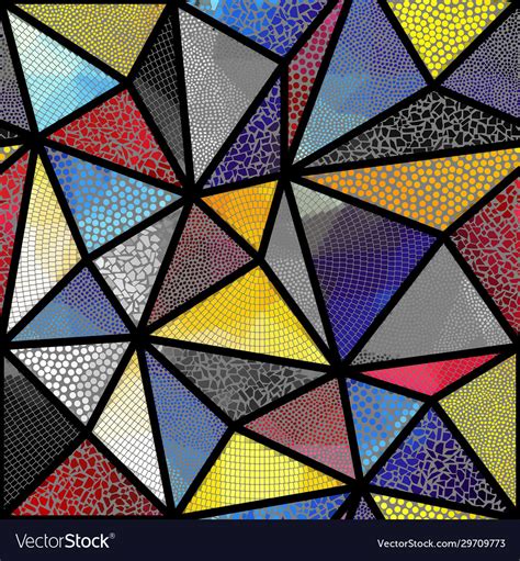 Seamless mosaic art pattern background Royalty Free Vector