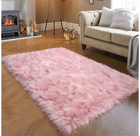 3x5 Feet Pink Rug Rugs for Bedroom Fluffy Rug Fur Rug Pink | Etsy