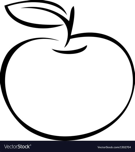 Apple outline Royalty Free Vector Image - VectorStock