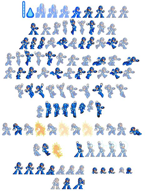 Megaman X Movement Sprite List - HD | Sprite, Pixel art, Game sprite