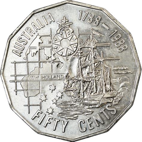 Fifty Cents 1988 Bicentenary, Coin from Australia - Online Coin Club