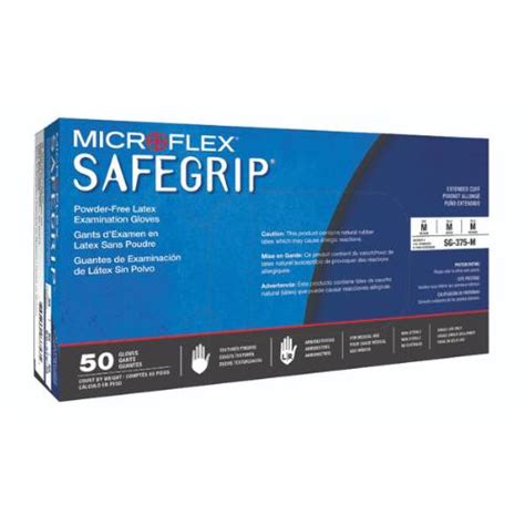 Microflex SafeGrip SG375 Medium Textured Blue Latex Gloves