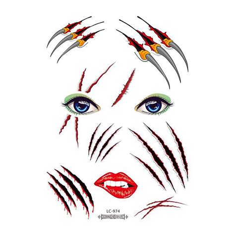 Halloween Facial Stickers Waterproof Temporary Tattoos Sticker Face ...