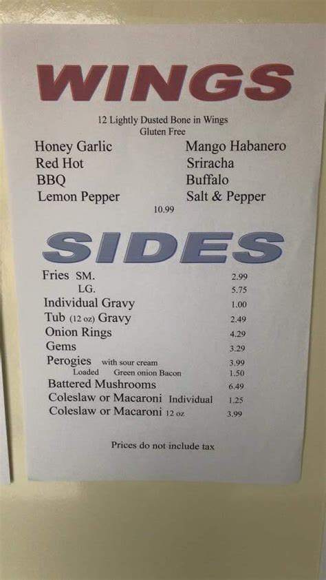 Menu at Summer Shack Drive Inn Restaurant, Carberry, Third Ave