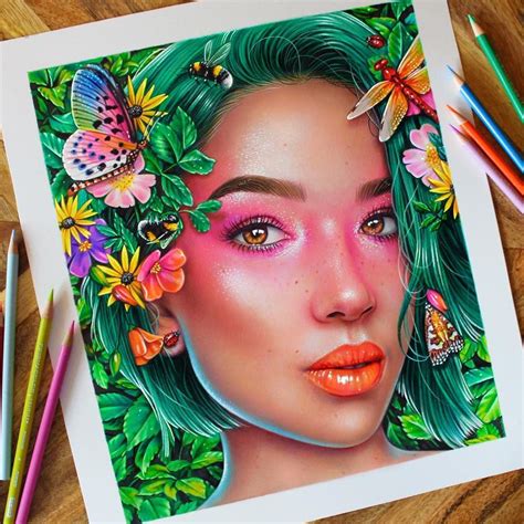 Colored pencil on a marker base! I used Prismacolor premier brush tip ...