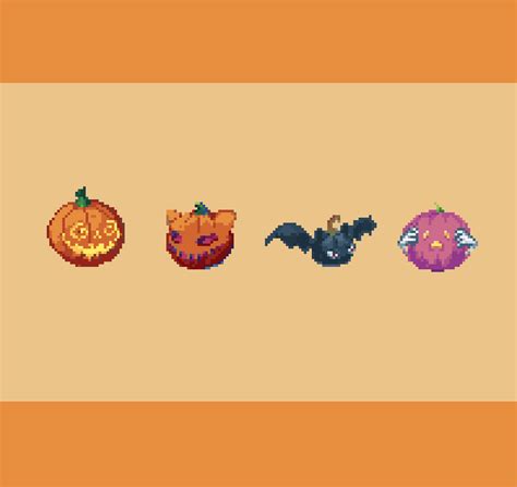 A set of pumpkins : PixelArt