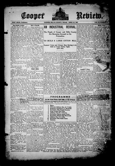 Cooper Review. (Cooper, Tex.), Vol. 28, No. 17, Ed. 1 Friday, April 26 ...