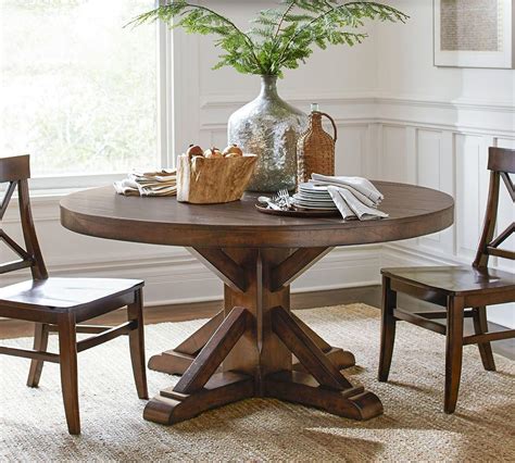 Benchwright Extending Round Dining Table - Rustic Mahogany | Pottery Barn AU