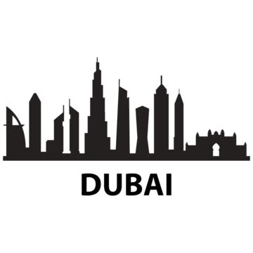 Dubai Skyline Black And White Clipart Images For Free Download - Pngtree