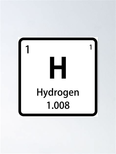 "Black Hydrogen Element Tile - Periodic Table" Poster for Sale by sciencenotes | Redbubble
