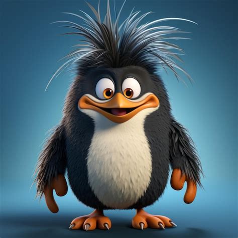 Premium AI Image | Realistic Cartoon Style Of Rockhopper Penguin ...