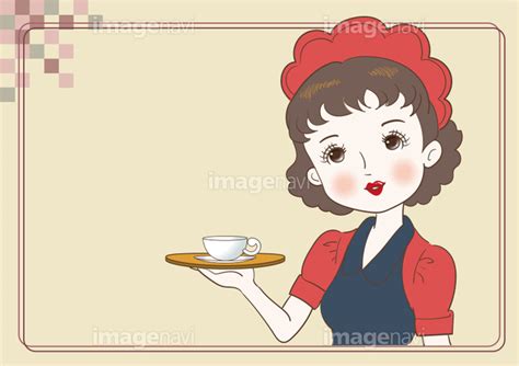 【カフェを運ぶアンティーク風ウェイトレス・レトロ喫茶】の画像素材(31683405) | イラスト素材ならイメージナビ