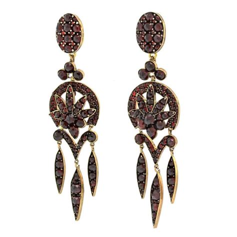 Bohemian Garnet Dangle Earrings | 1stdibs.com | Garnet dangle earrings ...