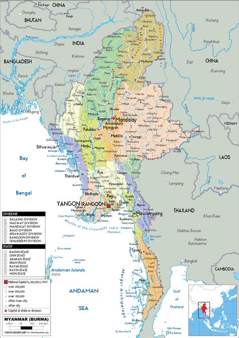 Myanmar Map (Political) - Worldometer