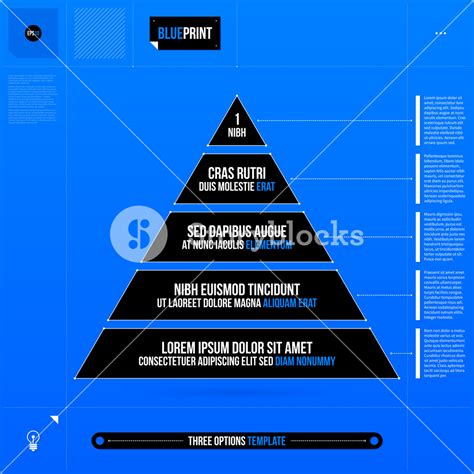 Pyramid Chart With Five Levels In Blueprint Style. Eps10 Royalty-Free Stock Image - Storyblocks