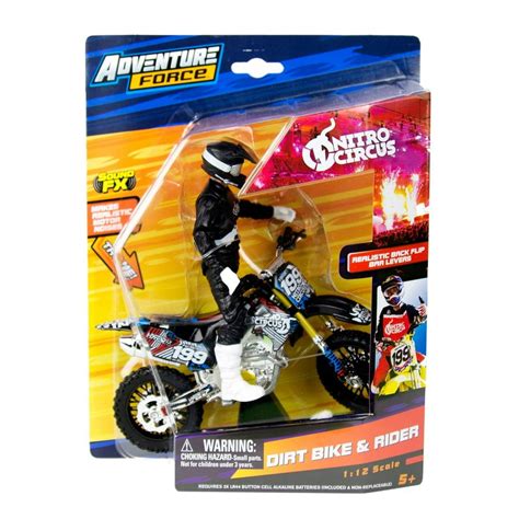 Adventure Force Nitro Circus Dirt Bike & Rider Toy, 1:12 Replica ...