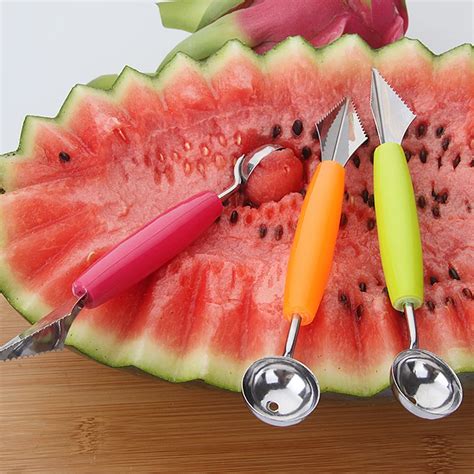 Creative Fruit Carving Knife Watermelon Baller Ice Cream Dig Ball Scoop Spoon Baller Diy ...