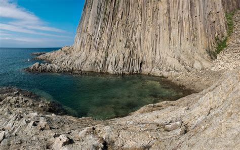 Columnar Landscape of Cape Stolbchaty on Kunashir Island · Russia ...