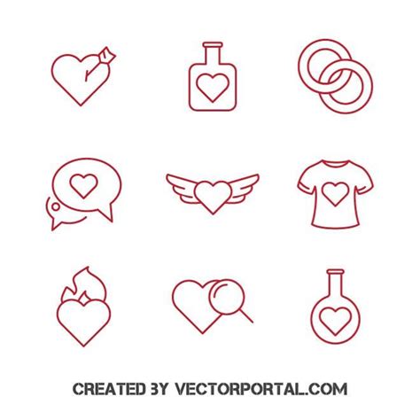 VALENTINE DAY ICON PACK.ai Royalty Free Stock SVG Vector and Clip Art