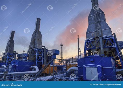 Oil, Gas Industry. Gas Booster Compressor Station, Gas Transportation Plant, Photo Panorama ...