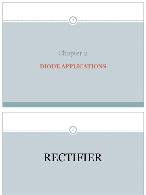 Chapter 2 DIODE APPLICATIONS | PDF | Rectifier | Electrical Circuits