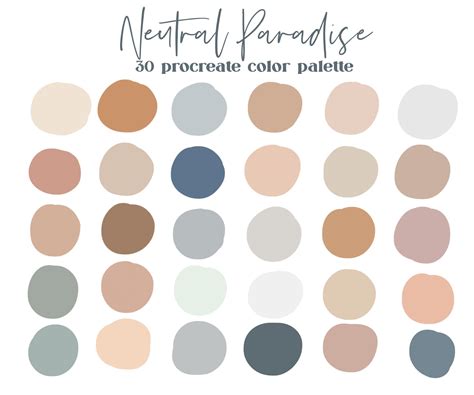 Neutral Paradise Procreate Color Palette / iPad Procreate Swatches / Instant Download - Etsy ...