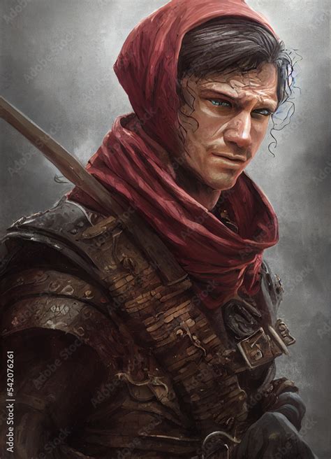 Fantasy RPG character portrait, D&D, digital art Illustration Stock ...