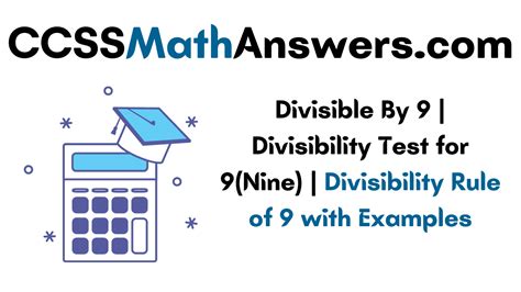 Divisible by 9 | Divisibility Test for 9(Nine) | Divisibility Rule of 9 ...