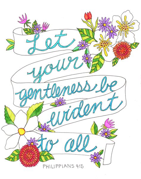 Let Your Gentleness be Evident to All Free Coloring Page | Free coloring pages, Coloring pages ...