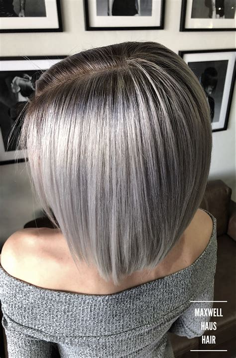 Steel like silver tones #silverhair #hair #hairstyles #mediumhair #grey #greyhair #toner # ...