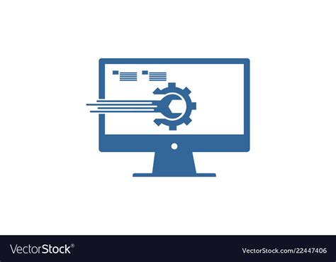 Computer repair logo template Royalty Free Vector Image