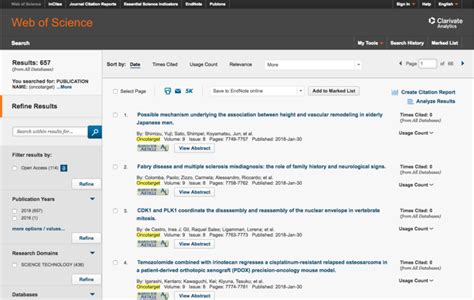 Web of Science update. How to search Web of Science for articles in issues published after ...