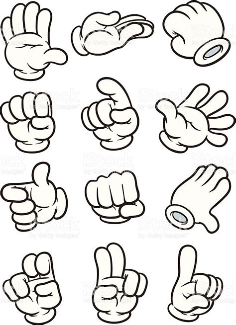 Cartoon gloved hand in different poses. Vector clip art illustration.... | Graffiti drawing ...