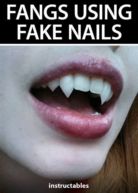 Fangs DIY Using Fake Nails | Fake nails, Fake nails for kids, Vampire makeup