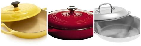 Comparing the All-Clad Stainless Steel Braiser to the Le Creuset and Lodge enamel cast-iron ...