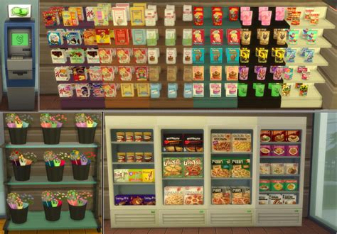 SimLifeCC • Sims 4 Grocery Store Stuff! Various non...