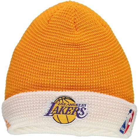 Los Angeles Lakers adidas Authentic Team Cuffed Knit Hat - Gold