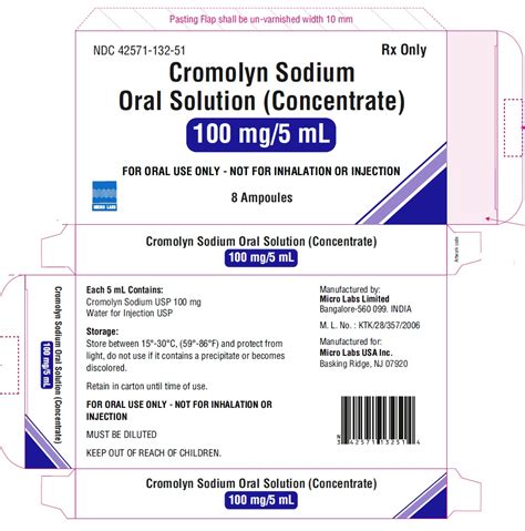 CROMOLYN SODIUM (Micro Labs Limited): FDA Package Insert