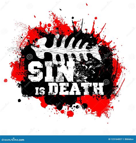 Christian Print. Sin is Death. Stock Vector - Illustration of globe ...