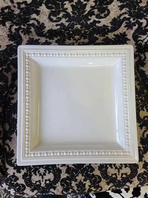 z34 white ceramic square cake stand 11" - For the Love of Pete – Salem ...