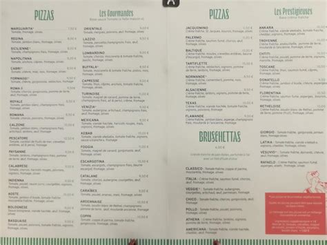 Menu at Pizza Roma II pizzeria, Rethel