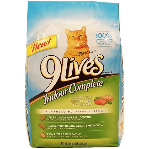 9 Lives Cat Food Daily Essentials w/Real Salmon Chicken & Beef 3.15lb