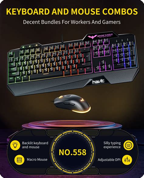 Buy havit Gaming Keyboard and Mouse Combo, Backlit Computer keyboards and RGB Gaming Mouse ...