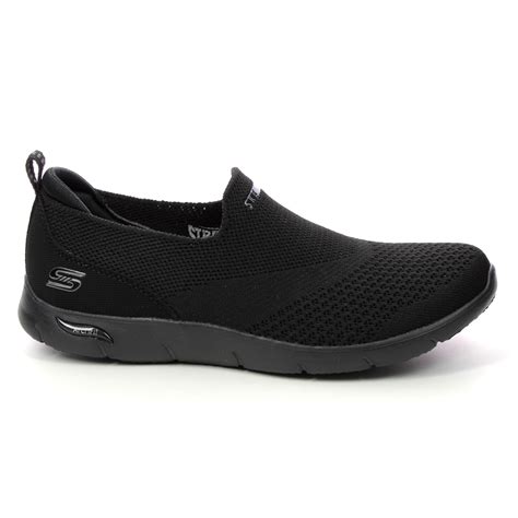 Skechers Arch Fit Refine Slip On BBK Black Womens trainers 104164