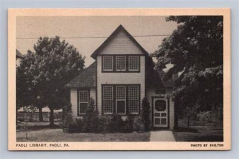 Library PAOLI Pennsylvania Vintage Chester County Skilton Postcard ...