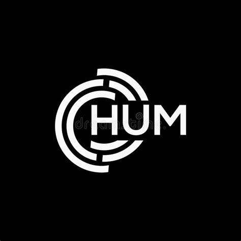 HUM Letter Logo Design on Black Background. HUM Creative Initials Letter Logo Concept Stock ...