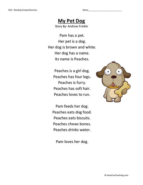 an animal poem with the words'my pet dog