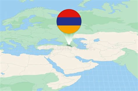 Map Illustration of Armenia with the Flag. Cartographic Illustration of ...