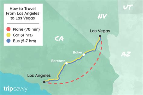 a map showing the route for las vegas to las vegas, california and los ...